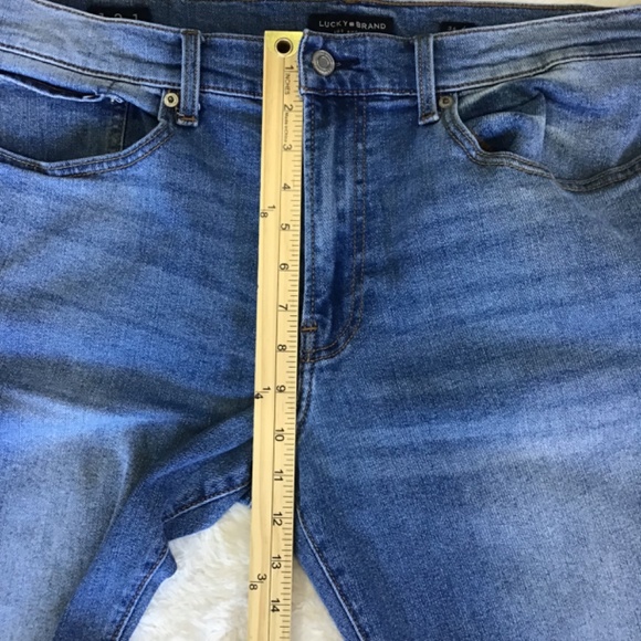 Lucky Men Size 36/30 121 Slim Straight Leg Denim Jean Casual Whiskered Faded - Picture 9 of 13